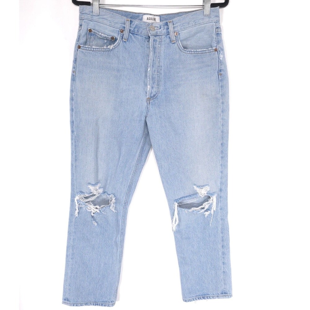 AGOLDE Women's Jeans 29 Distressed USA MADE 100% Cotton A056-1141 RILEY CROP